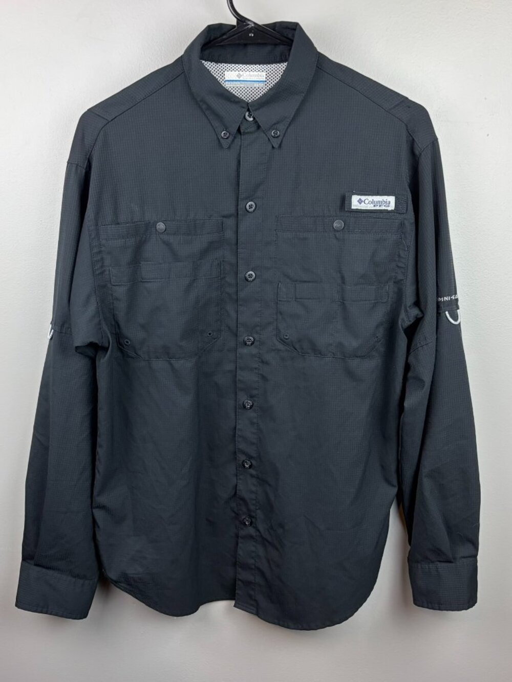 Columbia PFG Tamiami II Long Sleeve Fishing Shirt Black Size XS Hiking Outdoors